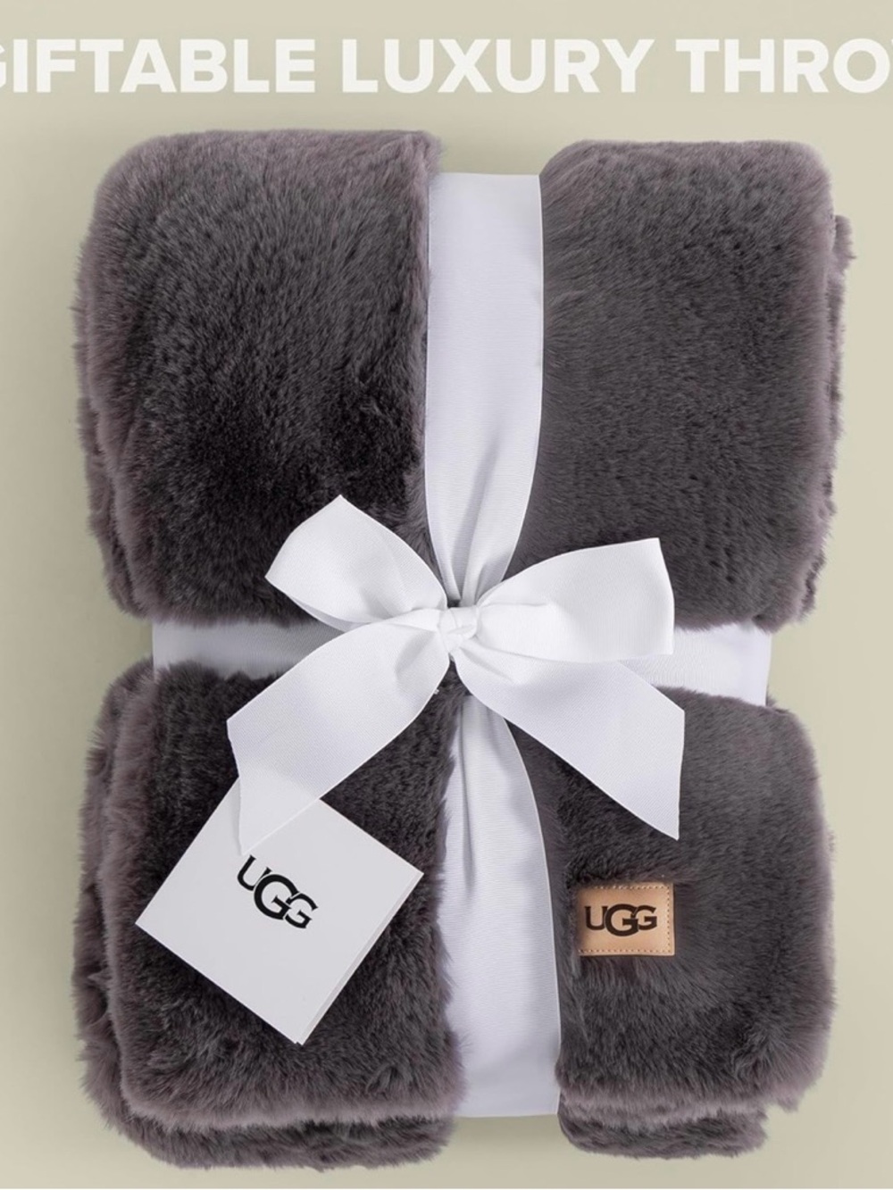 BNWT UGG Euphoria Throw Blanket Charcoal 50x70 Plush Faux Fur Reversible - Picture 6 of 9